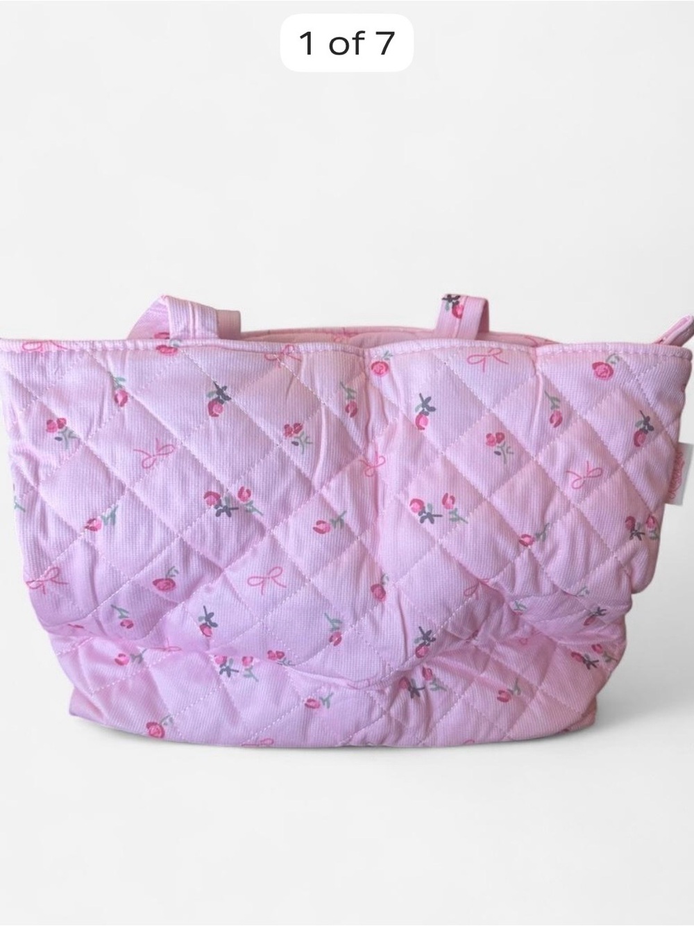Quilted Pink Floral Tote Bag - Women's Carryall